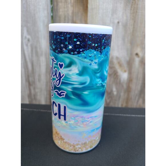 Beauty & The Beach Skinny Can Cooler / Hard Surface Slim Can Holder - Picture 6 of 9